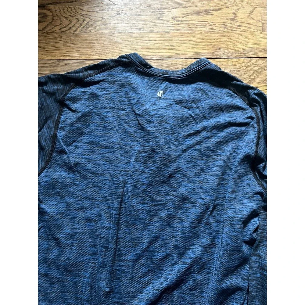 Men’s Lululemon Henley metal vent tech Long sleeve Navy Blue sz L - Picture 5 of 8